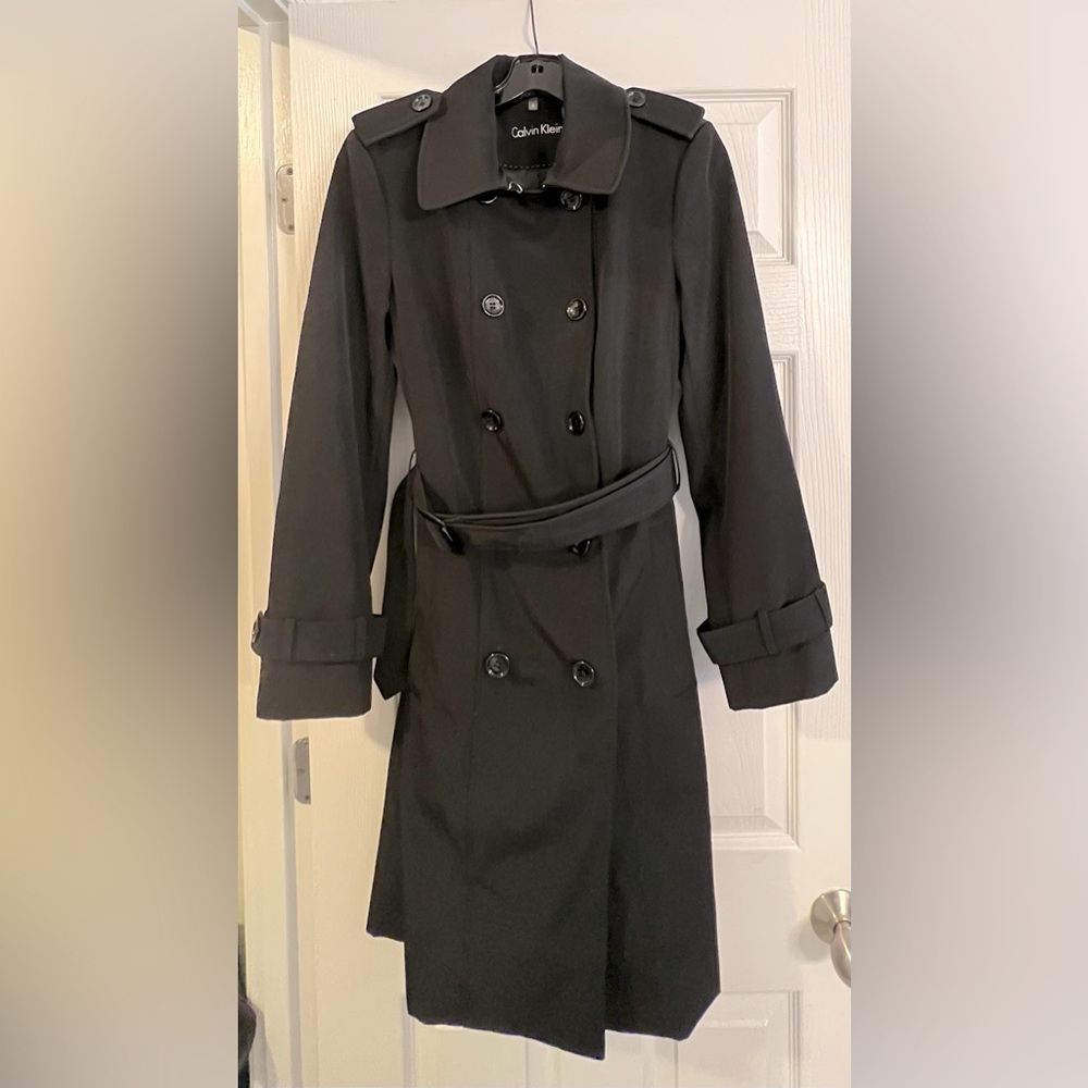 Black Calvin Klein Trench Coat